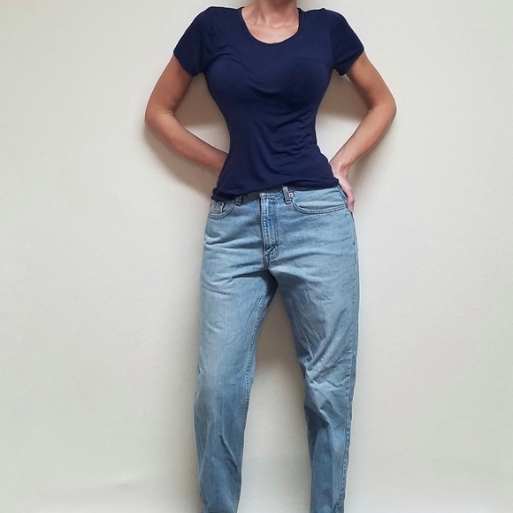 VINTAGE 1997 Levi's 505 Orange Tab Grunge Regular Straight Leg Light Wash Jeans - Picture 2 of 14